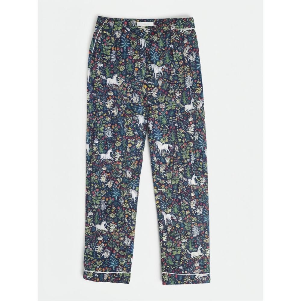 Print fresh L Tall Organic Cotton Pajama Pant Unicorn Garden Whimsygoth Floral